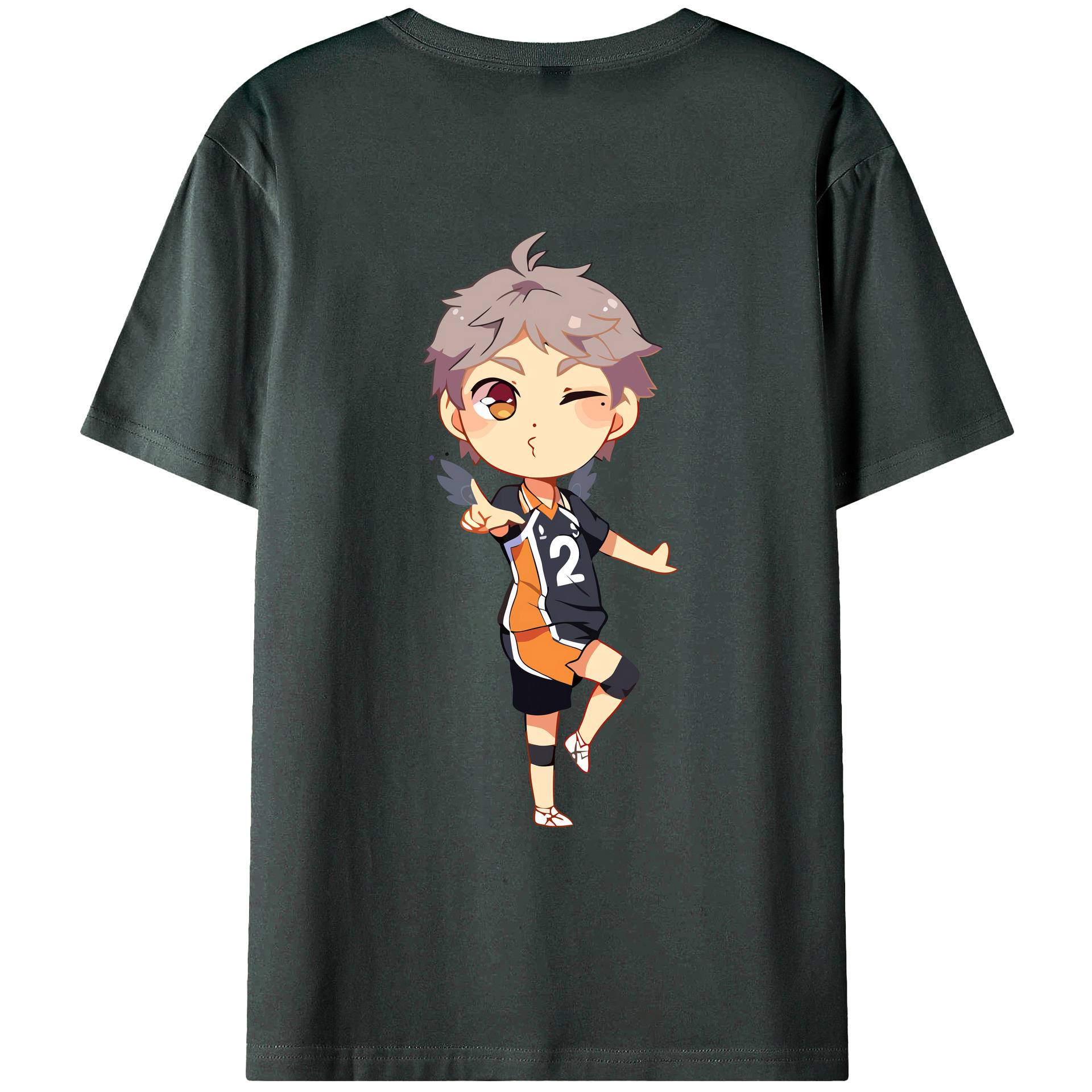 （画像用） ハイキュー!! Haikyu!! 綿100％ メンズ半袖Tシャツ（バックプリント） 通気性
